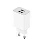 Myway Chargeur Secteur avec Deux Ports USB-A 12W Blanc