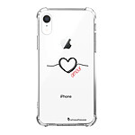 LaCoqueFrançaise Coque iPhone Xr anti-choc souple angles renforcés transparente Motif Coeur Noir Amour