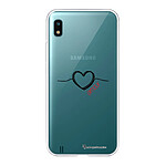 LaCoqueFrançaise Coque Samsung Galaxy A10 360 intégrale transparente Motif Coeur Noir Amour Tendance