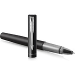 PARKER stylo roller Vector XL - Laque noire métallisée sur laiton - Pointe fine