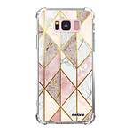 Evetane Coque Samsung Galaxy S8 Plus anti-choc souple angles renforcés transparente Motif Marbre Rose Losange