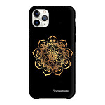 LaCoqueFrançaise Coque iPhone 11 Pro effet cuir grainé noir Mandala Or Design