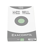 EXACOMPTA Étui de 100 fiches - bristol quadrillé 5x5 non perforé 148x210mm - Vert x 10