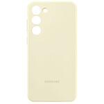 Samsung Coque pour Samsung Galaxy S23 Ultra Soft Touch Silicone Cover Original  Beige Crème