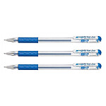 PENTEL stylo roller à encre gel Hybrid Gel Grip K116, bleu x 3