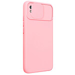 Avizar Coque pour Xiaomi Redmi 9A et 9AT Silicone Souple Cache Caméra Coulissant  rose clair