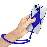 Avizar Cordon Smartphone avec Étui Silicone Flexible Universel 35cm  Bleu