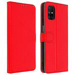 Avizar Housse Samsung Galaxy M51 Porte-carte Fonction Support Vidéo Dragonne rouge