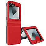 Avizar Coque pour Samsung Z Flip 6 Cuir Vegan Pliable Fermeture Magnétique Rouge