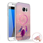 Evetane Coque Samsung Galaxy S7 360 intégrale transparente Motif Attrape rêve rose Tendance