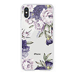 LaCoqueFrançaise Coque iPhone Xs Max 360 intégrale transparente Motif Pivoines Violettes Tendance