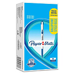 Paper Mate Boite de 12 stylos à bille rétractable 046 RT, bleu