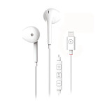 Muvit Écouteurs M1A Semi Intra Jack 3.5mm Compatible avec Siri avec Microphone Blanc