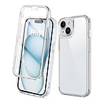 Evetane Coque iPhone 15 360° intégrale Protection avant et arrière silicone transparente Motif