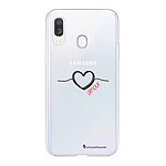 LaCoqueFrançaise Coque Samsung Galaxy A20e 360 intégrale transparente Motif Coeur Noir Amour Tendance