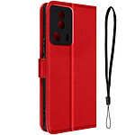 Avizar Étui pour Xiaomi 13 Lite Clapet Portefeuille Support Vidéo Dragonne  Rouge