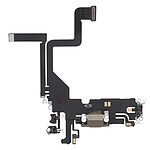 Clappio Connecteur de Charge pour iPhone 14 Pro, Port Lightning + Microphone Dorée