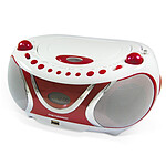 Metronic 477117 - Lecteur CD Cherry MP3 avec port USB, FM - blanc et rouge