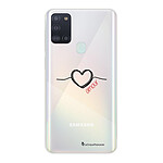 LaCoqueFrançaise Coque Samsung Galaxy A21S 360 intégrale transparente Motif Coeur Noir Amour Tendance