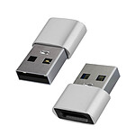 Avizar Adaptateur USB vers USB-C Charge et Synchronisation de Données Compact Argent