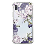 LaCoqueFrançaise Coque Samsung Galaxy A40 anti-choc souple angles renforcés transparente Motif Pivoines Violettes