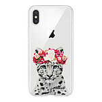 Evetane Coque iPhone Xs Max 360 intégrale transparente Motif Leopard Couronne Tendance