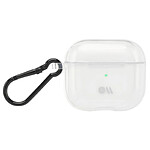 CASE MATE Coque pour Airpods 3 Tough en Silicone avec Accrochage Métallique Transparent