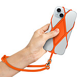 Avizar Cordon Smartphone avec Étui Silicone Flexible Universel 35cm  Orange