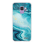 Evetane Coque Samsung Galaxy S9 360 intégrale transparente Motif Bleu Nacré Marbre Tendance