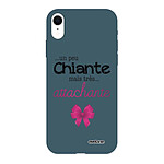 Evetane Coque iPhone Xr Silicone Liquide Douce bleu nuit Un peu chiante tres attachante