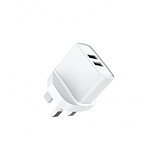 Jaym Chargeur Secteur Double USB-A 12 W 2,4A Prise UK et Dubai Blanc