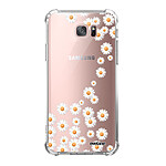 Evetane Coque Samsung Galaxy S7 Edge anti-choc souple angles renforcés transparente Motif Marguerite