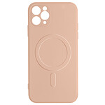 Avizar Coque Magsafe iPhone 11 Pro Max Silicone Souple Intérieur Soft-touch Mag Cover rose gold