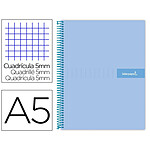 LIDERPAPEL Cahier spirale Crafty couverture contrecollée A5 240p 90g microperforé - Bleu ciel