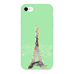 LaCoqueFrançaise Coque iPhone 7/8 Silicone Liquide Douce vert pâle Illumination de paris