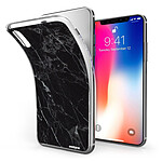 Evetane Coque iPhone X/Xs silicone transparente Motif Marbre noir ultra resistant