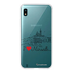 LaCoqueFrançaise Coque Samsung Galaxy A10 360 intégrale transparente Motif J'aime Marseille Tendance