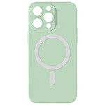 Avizar Coque Magsafe pour iPhone 15 Pro Max Silicone Souple Soft touch  Vert