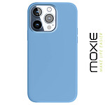 Moxie Coque pour iPhone 15 Pro Semi-rigide Intérieur Microfibre Bleu