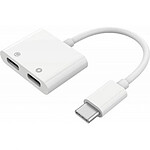 BigBen Connected Adaptateur Audio USB C + Charge USB C vers USB C 12cm Blanc