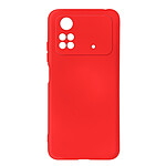 Avizar Coque pour Xiaomi Poco M4 Pro 4G Silicone Semi-rigide Finition Soft-touch Fine  rouge