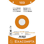 EXACOMPTA Paquet 100 fiches Bristol Quadrillé 5x5 Perforé 125x200mm Couleurs assorties