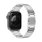 Avizar Bracelet pour Apple Watch 41mm et 40mm et 38 mm Maillons en Acier Inoxydable a Boucle Papillon  Argent