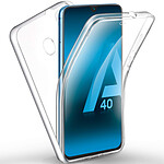Evetane Coque Galaxy A40 360° intégrale protection complète avant arrière silicone transparente Motif