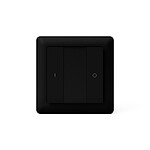 HeatIt Télécommande Murale Noire Sans Fil Z-wave à Deux Boutons HIT_Z-PUSH-2-BK