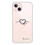 LaCoqueFrançaise Coque iPhone 13 360 intégrale transparente Motif Coeur Noir Amour Tendance