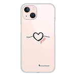 LaCoqueFrançaise Coque iPhone 13 silicone transparente Motif Coeur Noir Amour ultra resistant