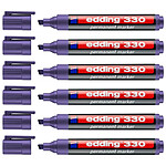 EDDING Marqueur Permanent 330 Violet Pointe Biseautée 1-5 mm x 6