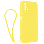 Avizar Coque pour Xiaomi Redmi 9T Silicone Gel Semi-rigide avec Dragonne jaune