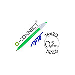Q-CONNECT Stylo-bille biodegradable vert écriture moyene 0.5mm encre classique rétractable couleur bleu